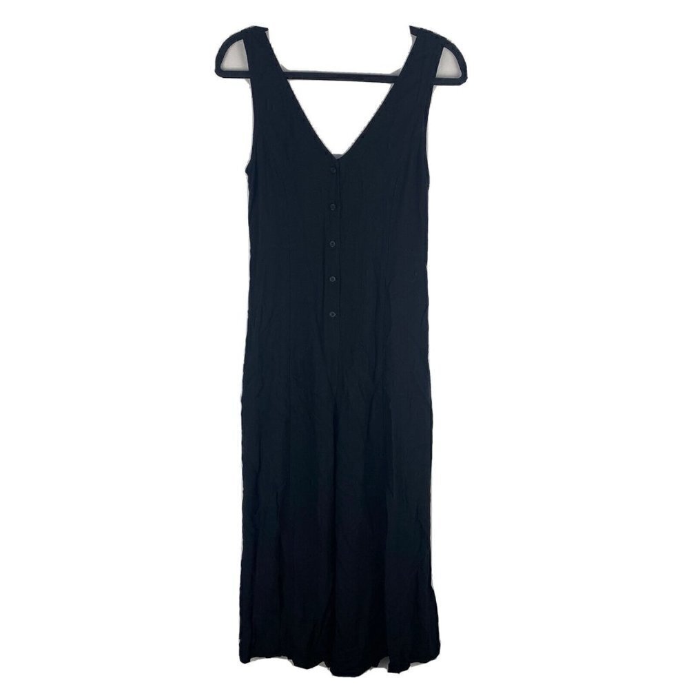 Aritzia Talula Womens Jumpsuit Size 2 Black Tank Top Rayon Button Front Summer